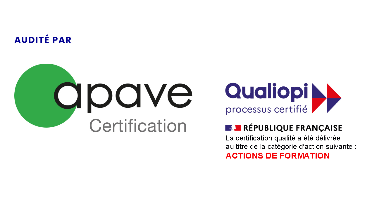 Logo de la certification Qualiopi. Audit réalisé par APAVE